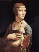 LEONARDO da Vinci Lady with the ermine France oil painting artist